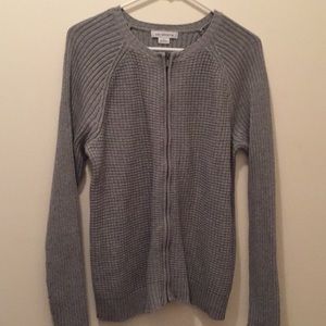 Liz Claiborne Large Gray Cardigan Sweater